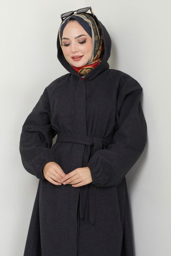 moda selvim Coat 0502BG354 Anthracite - Thumbnail