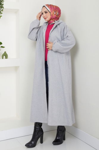 moda selvim Coat 0502BG354 Gray - Thumbnail