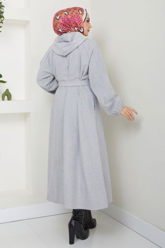 moda selvim Coat 0502BG354 Gray - Thumbnail