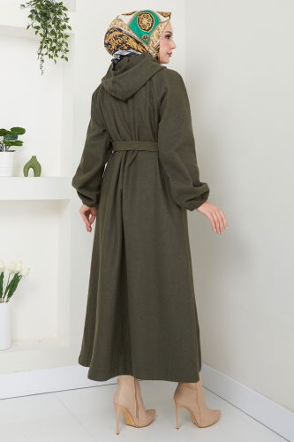 moda selvim Coat 0502BG354 Khaki - Thumbnail