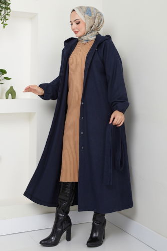 moda selvim Coat 0502BG354 Navy Blue - Thumbnail