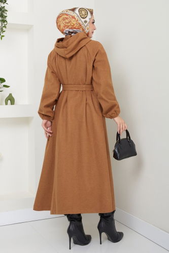 moda selvim Coat 0502BG354 Tan - Thumbnail