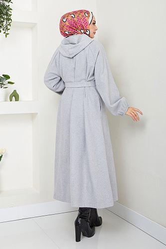 moda selvim معطف رمادي 0502BGS895-M - Thumbnail