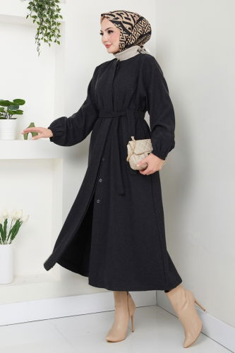 moda selvim Coat 0504BG354 Anthracite - Thumbnail