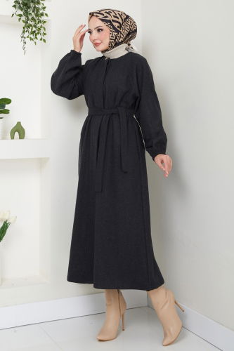 moda selvim Coat 0504BG354 Anthracite - Thumbnail