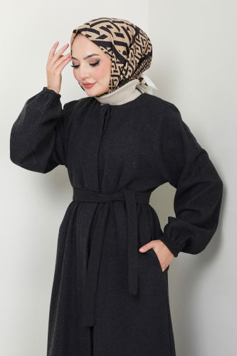 moda selvim Coat 0504BG354 Anthracite - Thumbnail