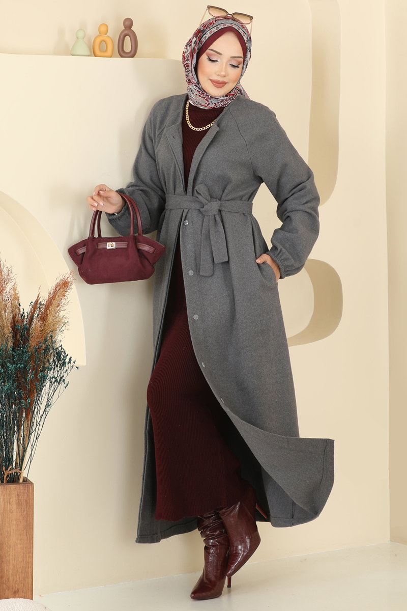 Coat 0504BG354 Anthracite - Moda Selvim