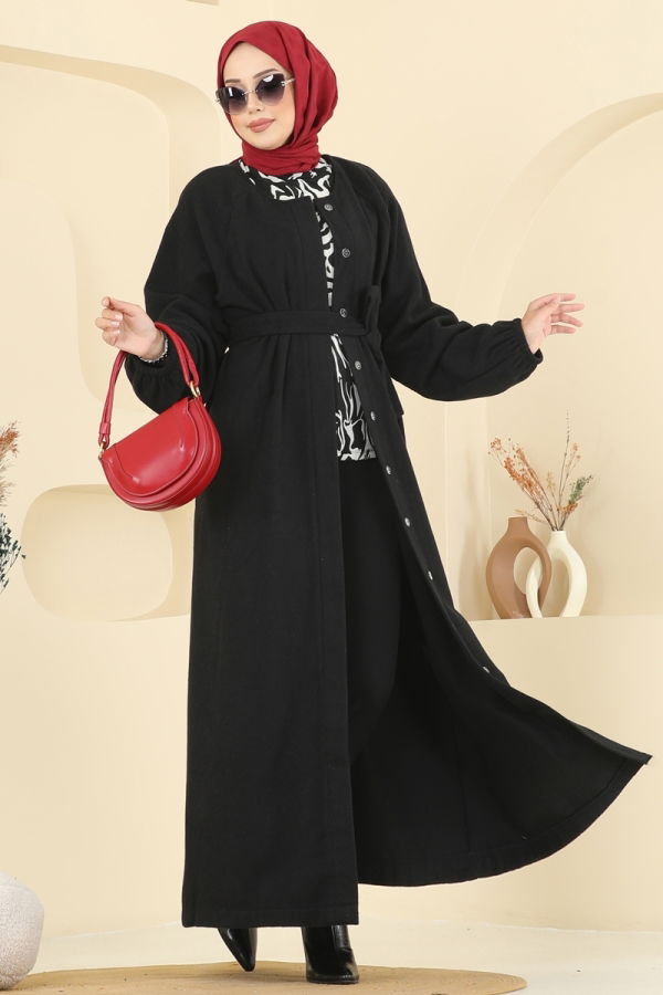 Modaselvim خصم صافٍ20%+20% في سلة التسوق معطف أسود 0504BG354