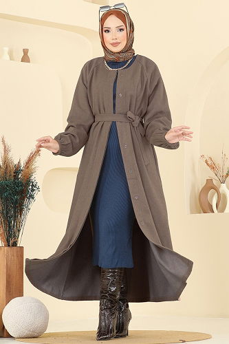 moda selvim Coat 0504BG354 Dark Vision - Thumbnail