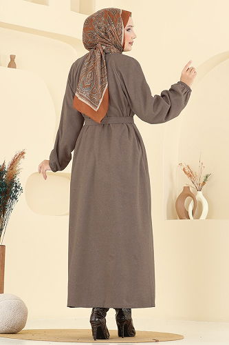 moda selvim معطف بيج غامق 0504BG354 - Thumbnail