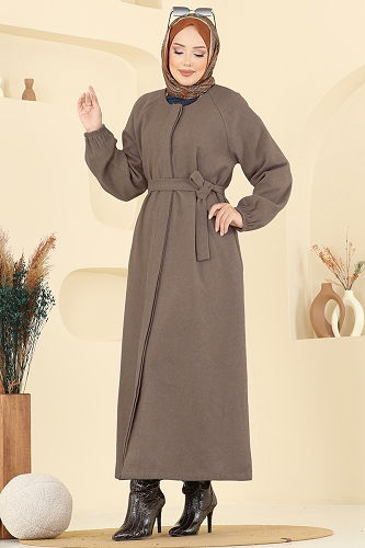 moda selvim معطف بيج غامق 0504BG354 - Thumbnail