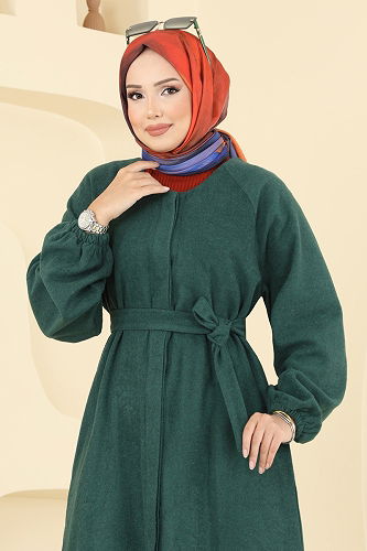 moda selvim Coat 0504BG354 Emerald - Thumbnail