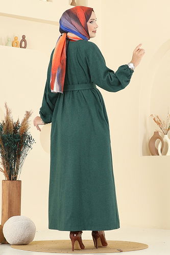 moda selvim Coat 0504BG354 Emerald - Thumbnail