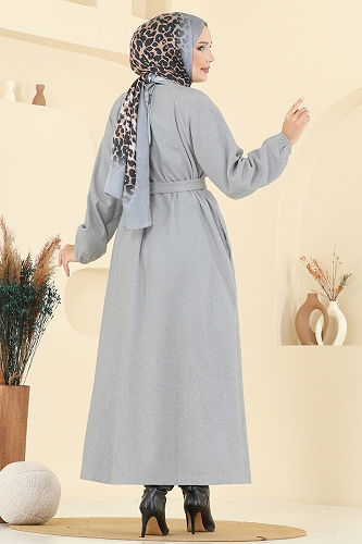 moda selvim Coat 0504BG354 Gray - Thumbnail