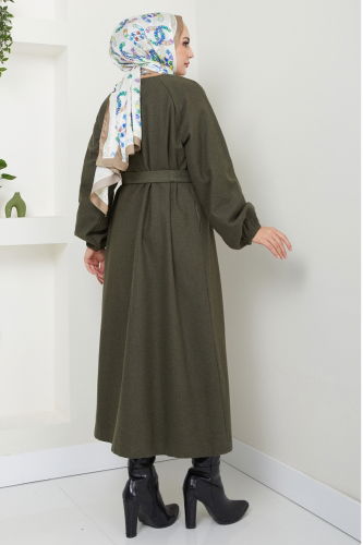 moda selvim Coat 0504BG354 Khaki - Thumbnail