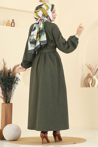 moda selvim Coat 0504BG354 Khaki - Thumbnail