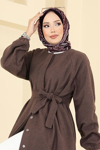 moda selvim معطف بني فاتح 0504BG354 - Thumbnail