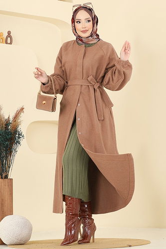 moda selvim Coat 0504BG354 Light Tan - Thumbnail
