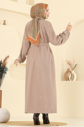 moda selvim معطف بيج فاتح 0504BG354 - Thumbnail