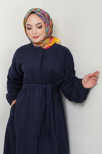 moda selvim Coat 0504BG354 Navy Blue - Thumbnail