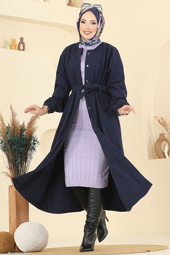 moda selvim Coat 0504BG354 Navy Blue - Thumbnail