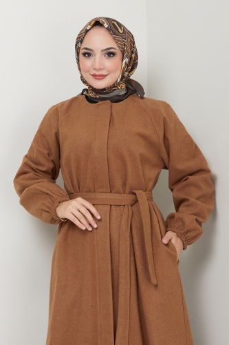 moda selvim Coat 0504BG354 Tan - Thumbnail