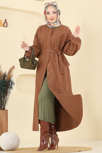 moda selvim Coat 0504BG354 Tan - Thumbnail