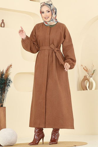 moda selvim معطف عسلي 0504BG354 - Thumbnail