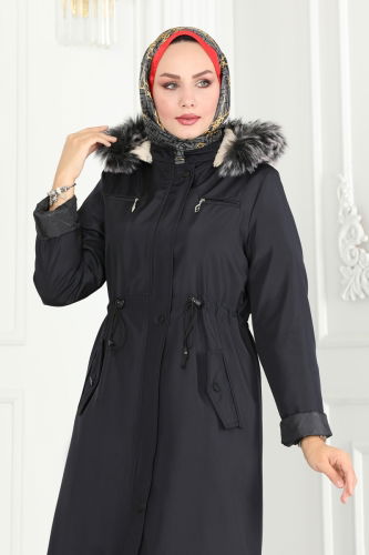 moda selvim Coat 0805MSA980 Navy Blue - Thumbnail