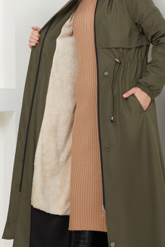 moda selvim Coat 0812MSA980 Khaki - Thumbnail