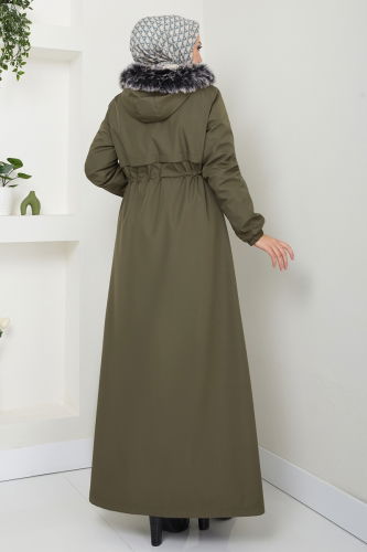 moda selvim Coat 0812MSA980 Khaki - Thumbnail