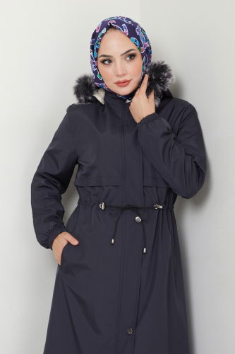 moda selvim Coat 0812MSA980 Navy Blue - Thumbnail