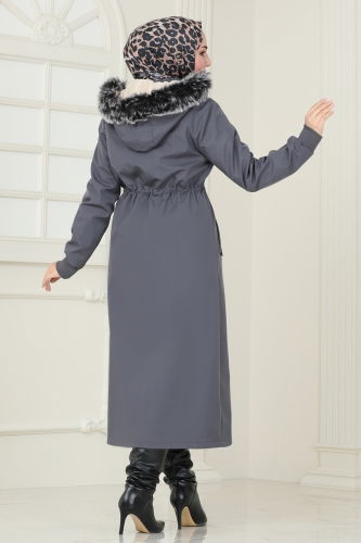 moda selvim Coat 0827MSA980 Anthracite - Thumbnail