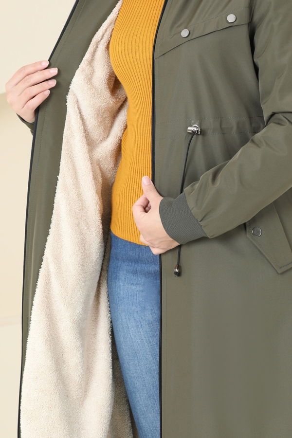 Coat 0827MSA980 Khaki - 5