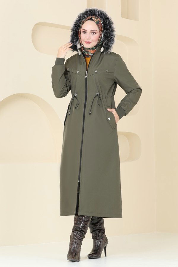 Coat 0827MSA980 Khaki - 3