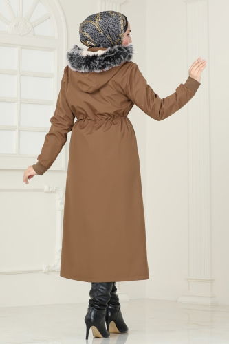 moda selvim Coat 0827MSA980 Tan - Thumbnail