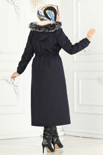 moda selvim Coat 0831MSA980 Navy Blue - Thumbnail