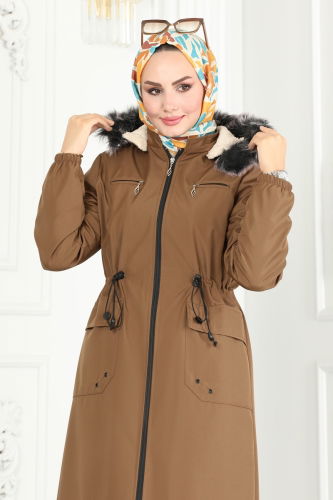 moda selvim Coat 0831MSA980 Tan - Thumbnail