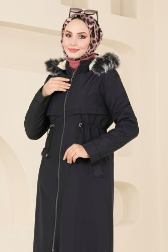 moda selvim Coat 0838MSA980 Navy Blue - Thumbnail