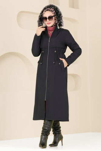 moda selvim Coat 0838MSA980 Navy Blue - Thumbnail