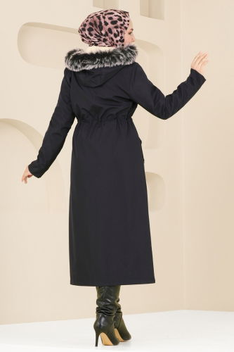 moda selvim Coat 0838MSA980 Navy Blue - Thumbnail