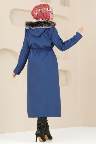 moda selvim Coat 0838MSA980 Saxe - Thumbnail