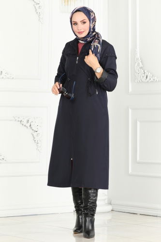 moda selvim Coat 0851MSA980 Navy Blue - Thumbnail