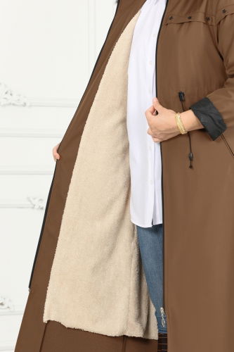 moda selvim Coat 0851MSA980 Tan - Thumbnail