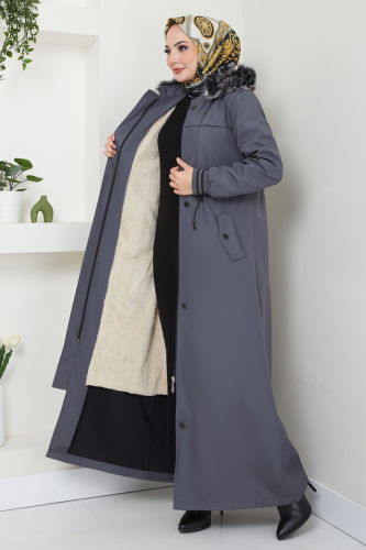 moda selvim Coat 0853MSA980 Anthracite - Thumbnail