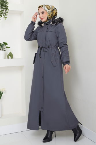 moda selvim Coat 0853MSA980 Anthracite - Thumbnail