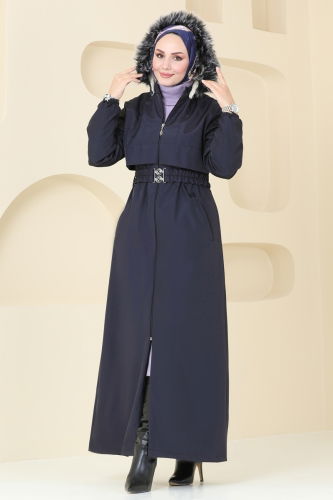 moda selvim Coat 0856MSA980 Navy Blue - Thumbnail