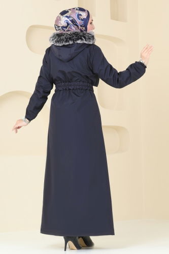 moda selvim Coat 0856MSA980 Navy Blue - Thumbnail