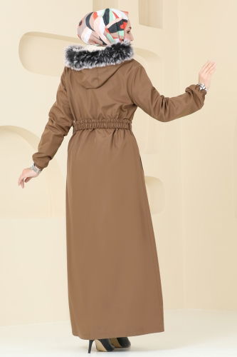 moda selvim Coat 0856MSA980 Tan - Thumbnail