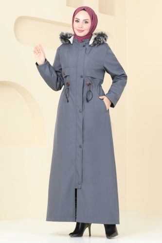 moda selvim Coat 0857MSA980 Anthracite - Thumbnail